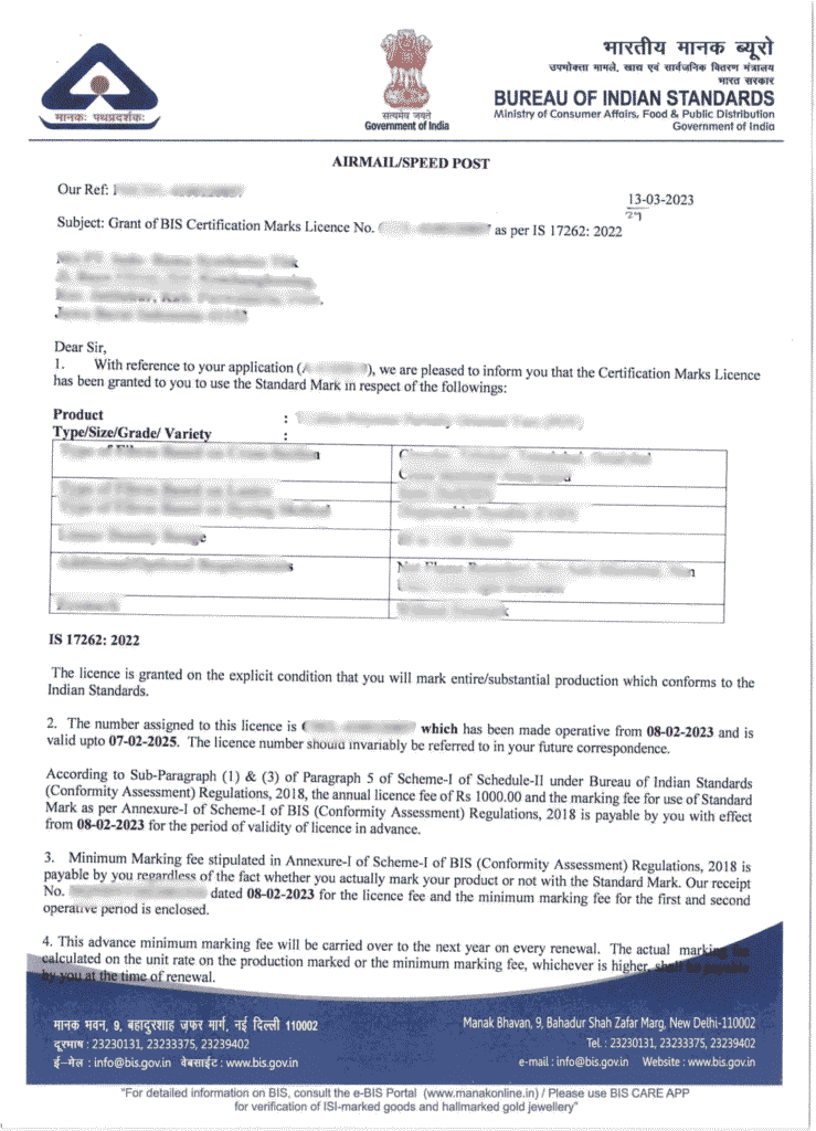 BIS Certification Services In India