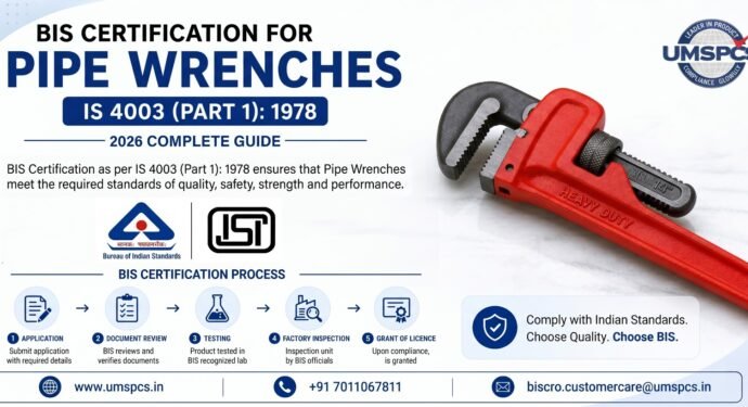 BIS Certification for Pipe Wrenches