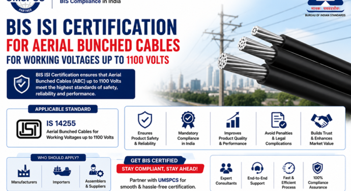 BIS ISI Certification for Aerial Bunched Cables for Working Voltages Up to 1100 Volts