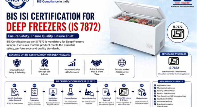 BIS ISI Certification for Deep Freezers (IS 7872)