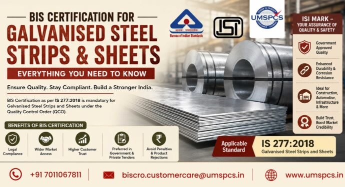 BIS Certification for Galvanised Steel Strips and Sheets