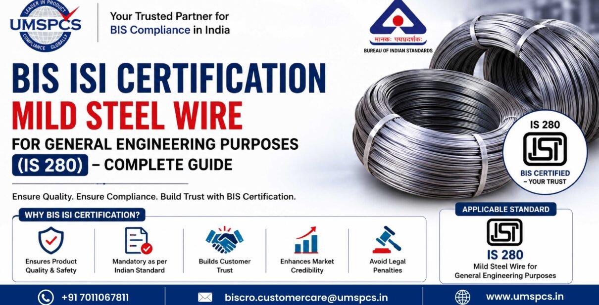 BIS ISI Certification Mild Steel Wire for General Engineering Purposes (IS 280)