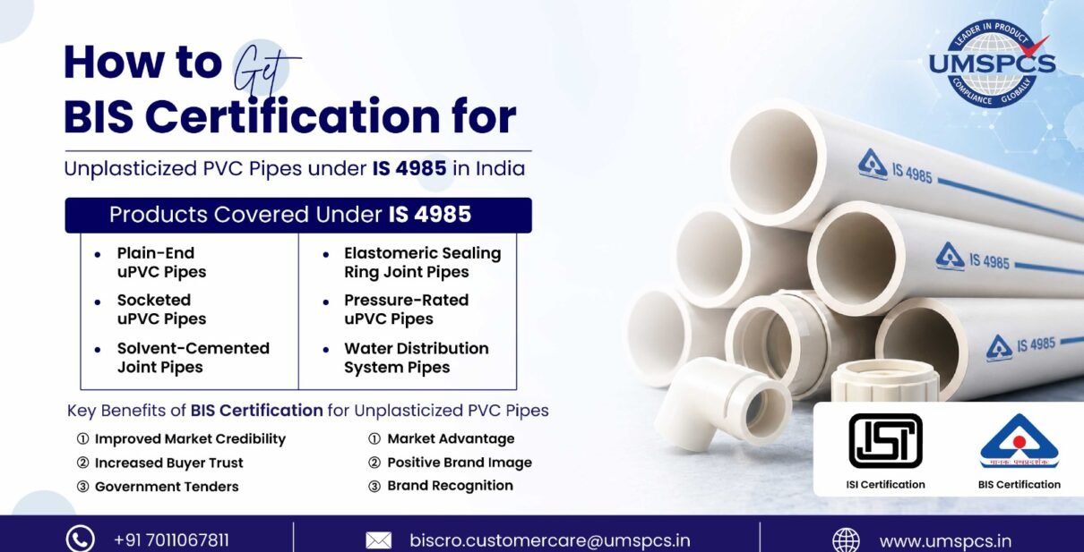 BIS Certification for Unplasticized PVC Pipes