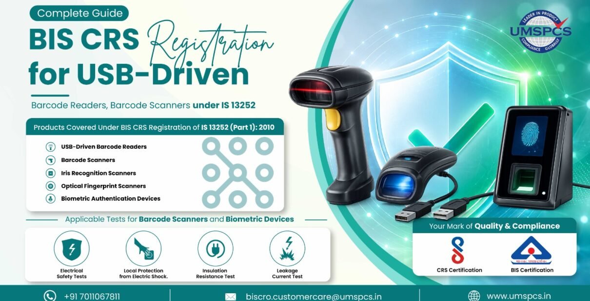 BIS CRS Registration for USB-Driven Barcode Readers, Barcode Scanners under IS 13252