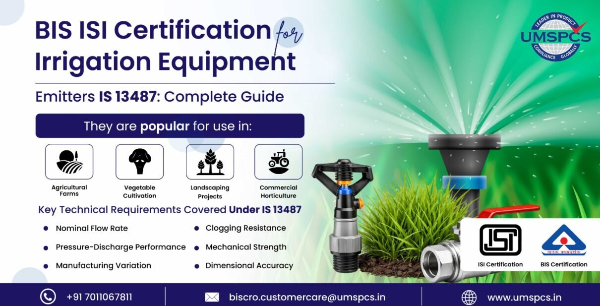 BIS ISI Certification for Irrigation Equipment
