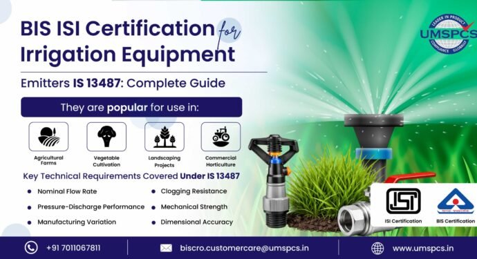 BIS ISI Certification for Irrigation Equipment