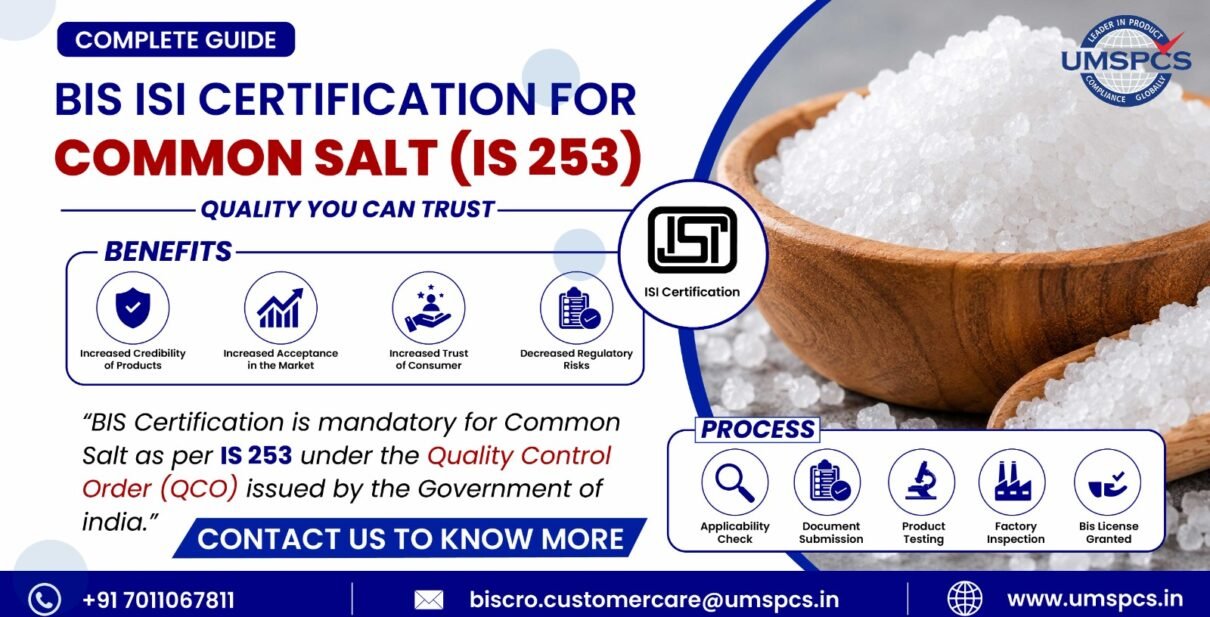BIS ISI Certification for Common Salt
