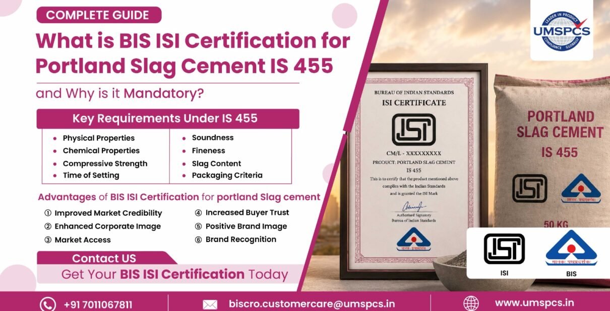 BIS ISI Certification for Portland Slag Cement