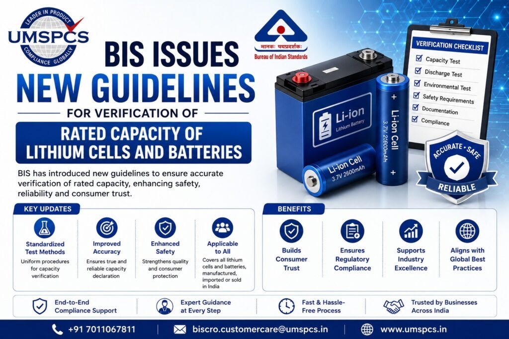 BIS Issues New Guidelines for Verification of Rated Capacity of Lithium Cells and Batteries