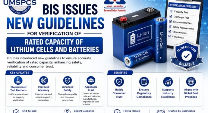 BIS Issues New Guidelines for Verification of Rated Capacity of Lithium Cells and Batteries